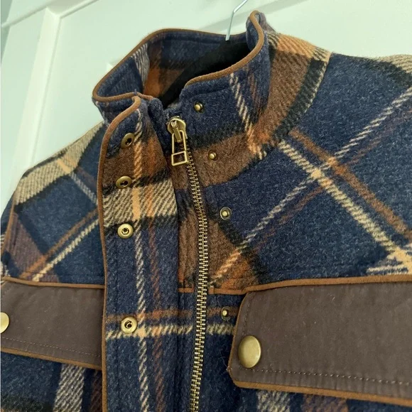 Veronica Beard Jadis Plaid Snap Button Wool Blend Bomber Jacket - Picture 6 of 11